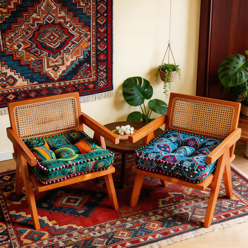 Ownkoti Bohemian Cotton Linen Ethnic Chair Pad - image 0