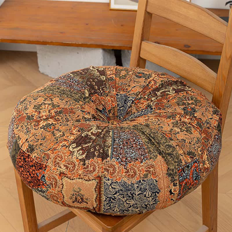 Ownkoti Bohemian Patchwork Mandala Floor Pillow - Orange - Round - 19" x 19" - image 6