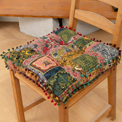 Ownkoti Bohemian Patchwork Mandala Floor Pillow - Pink - Square - 16" x 16" - image 3