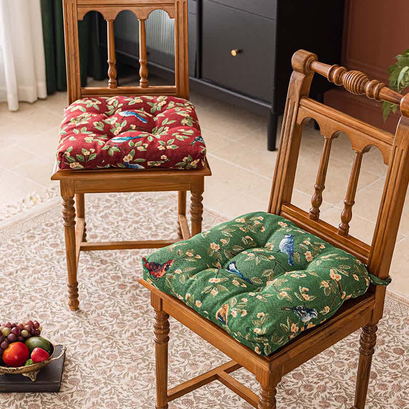Ownkoti Vintage Botanical Bird Print Chair Pad - image 2