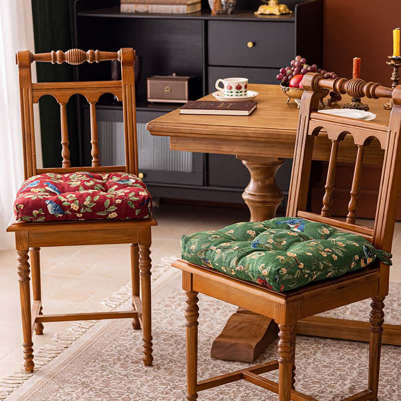 Ownkoti Vintage Botanical Bird Print Chair Pad - image 1