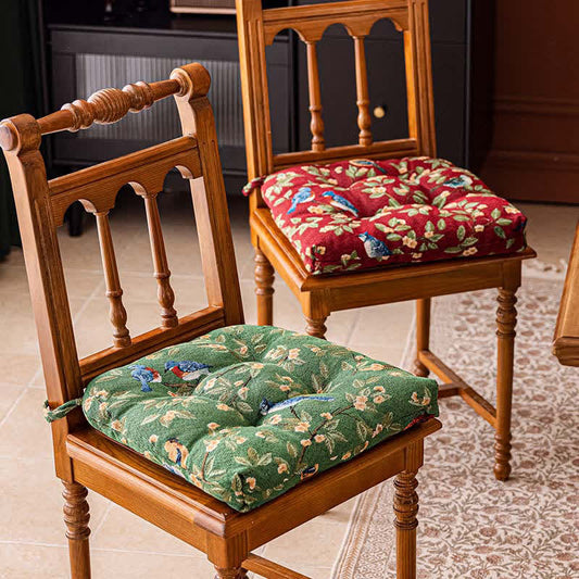 Ownkoti Vintage Botanical Bird Print Chair Pad - image 0