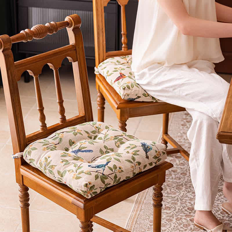 Ownkoti Vintage Botanical Bird Print Chair Pad - image 4