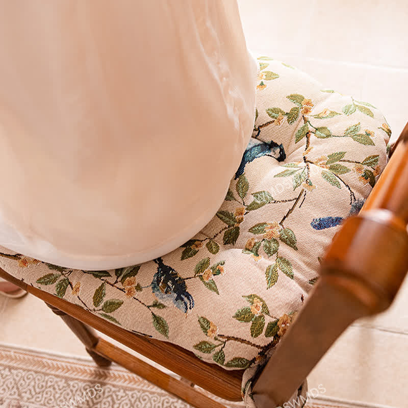 Ownkoti Vintage Botanical Bird Print Chair Pad - image 5