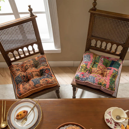 Ownkoti Bohemian Patchwork Chair Pad with Secure Ties - image 2
