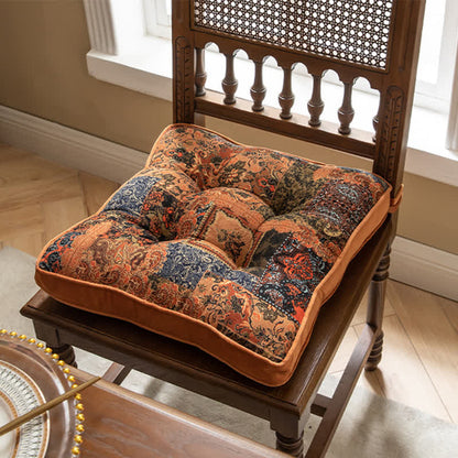 Ownkoti Bohemian Patchwork Chair Pad with Secure Ties - Orange - 16"W x 16"L x 1"H - image 7
