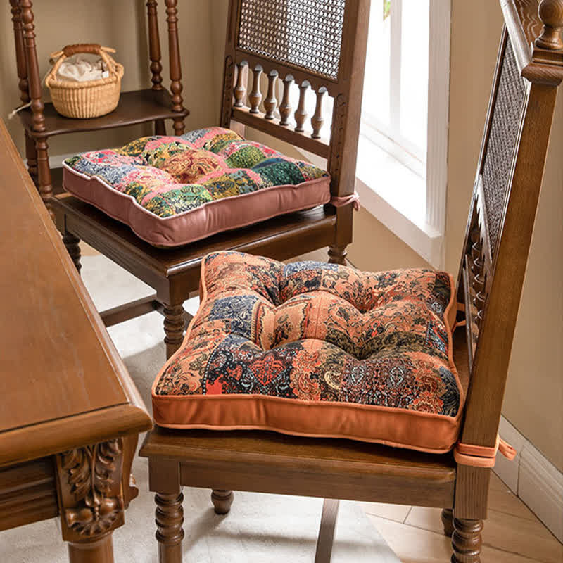 Ownkoti Bohemian Patchwork Chair Pad with Secure Ties - image 1