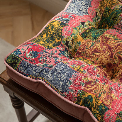 Ownkoti Bohemian Patchwork Chair Pad with Secure Ties - image 6