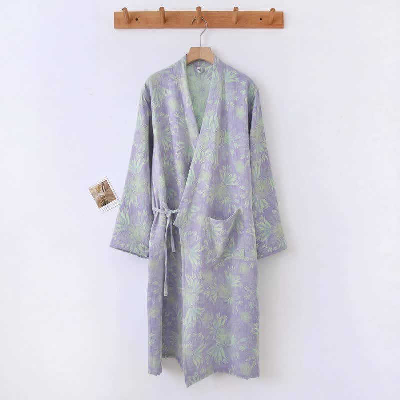 Ownkoti Peach Blossom Cotton Double Gauze Kimono Robe - image 2