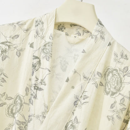 Ownkoti Pastoral Floral Cotton Linen Kimono Robe - image 4