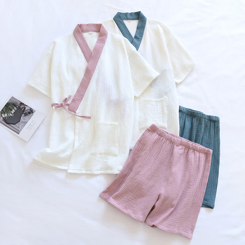 Ownkoti Japanese-Style Cotton Gauze Short Sleeve Pajama Set - image 0