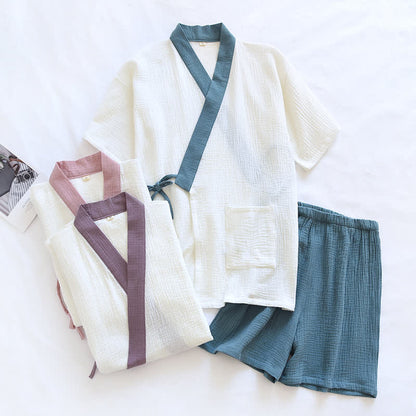 Ownkoti Japanese-Style Cotton Gauze Short Sleeve Pajama Set - image 2