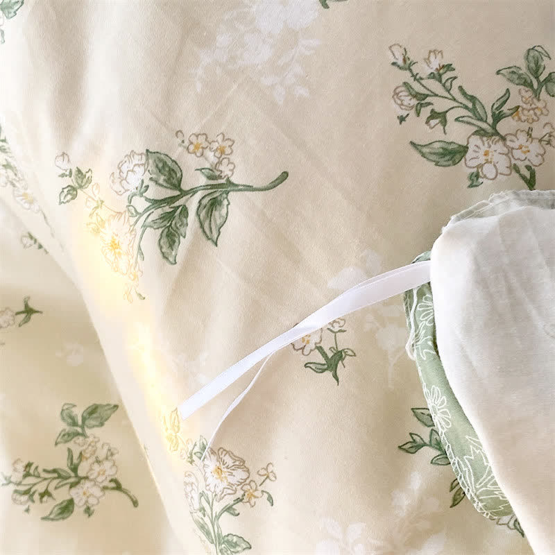 Ownkoti Refresh Floral Leaf Pure Cotton Bedding Set(4PCS) - image 3