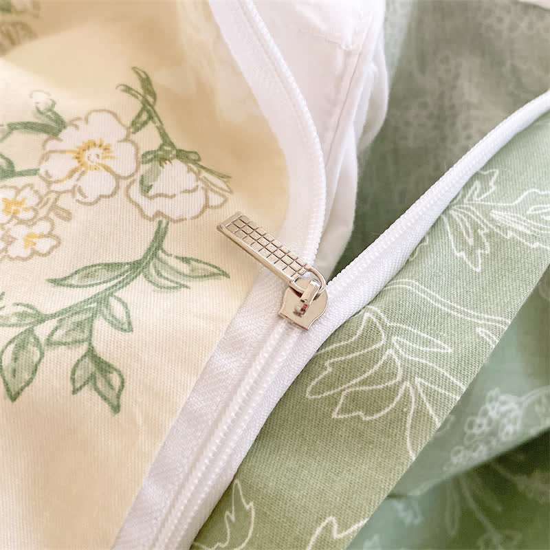 Ownkoti Refresh Floral Leaf Pure Cotton Bedding Set(4PCS) - image 2