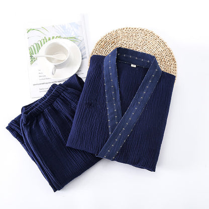 Ownkoti Navy Cotton Gauze Kimono Pajama Set - image 3