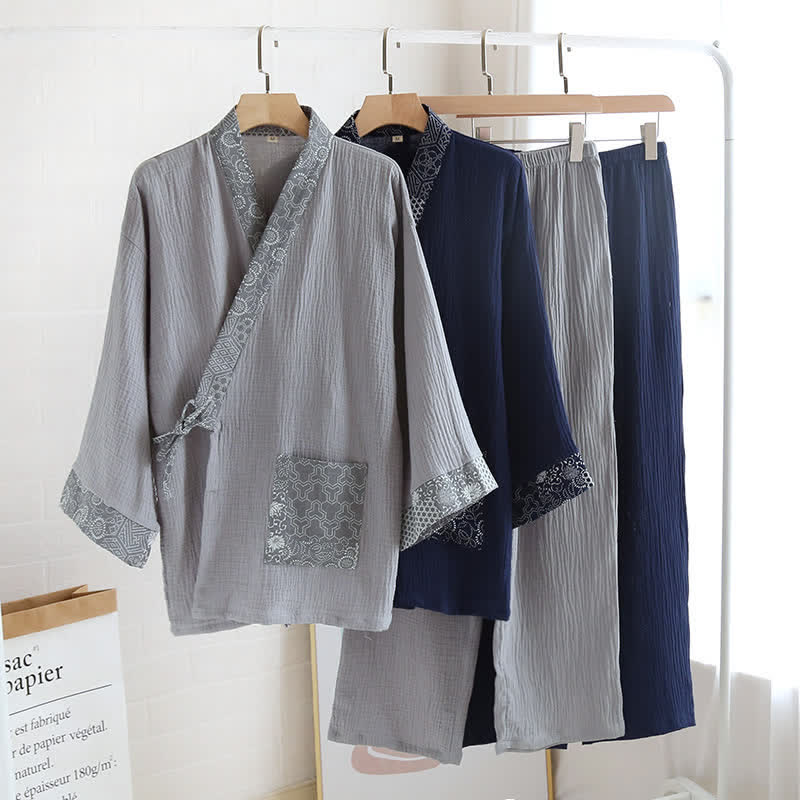 Ownkoti Ethnic Style Cotton Gauze Kimono Pajamas - image 0