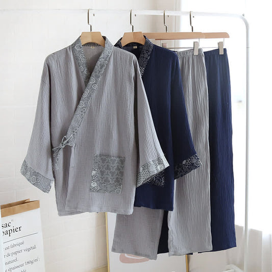 Ownkoti Ethnic Style Cotton Gauze Kimono Pajamas - image 0