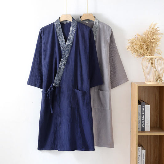 Ownkoti Ethnic Style Cotton Gauze Kimono Robe - image 0