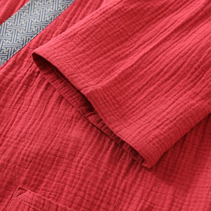 Ownkoti Classic Cotton Gauze Robe with Decorative Trim - image 7