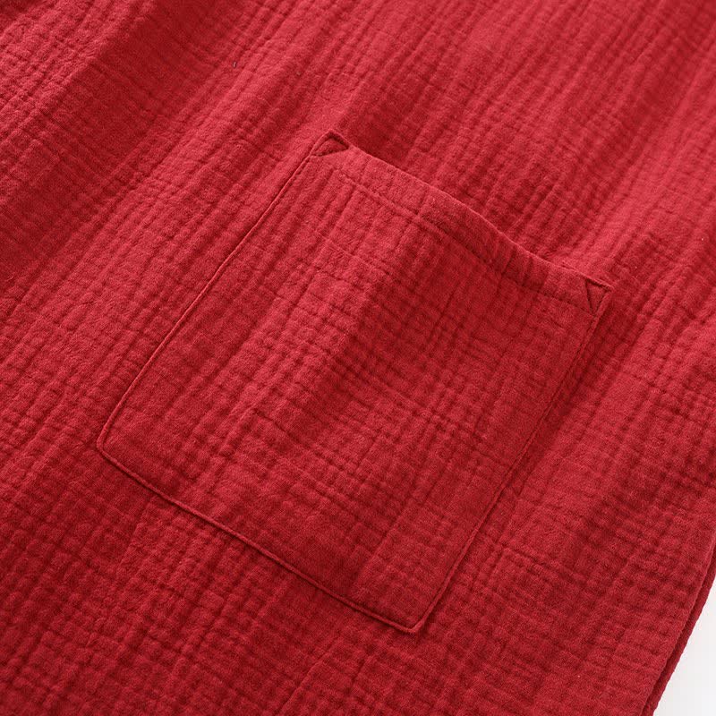 Ownkoti Classic Cotton Gauze Robe with Decorative Trim - image 8