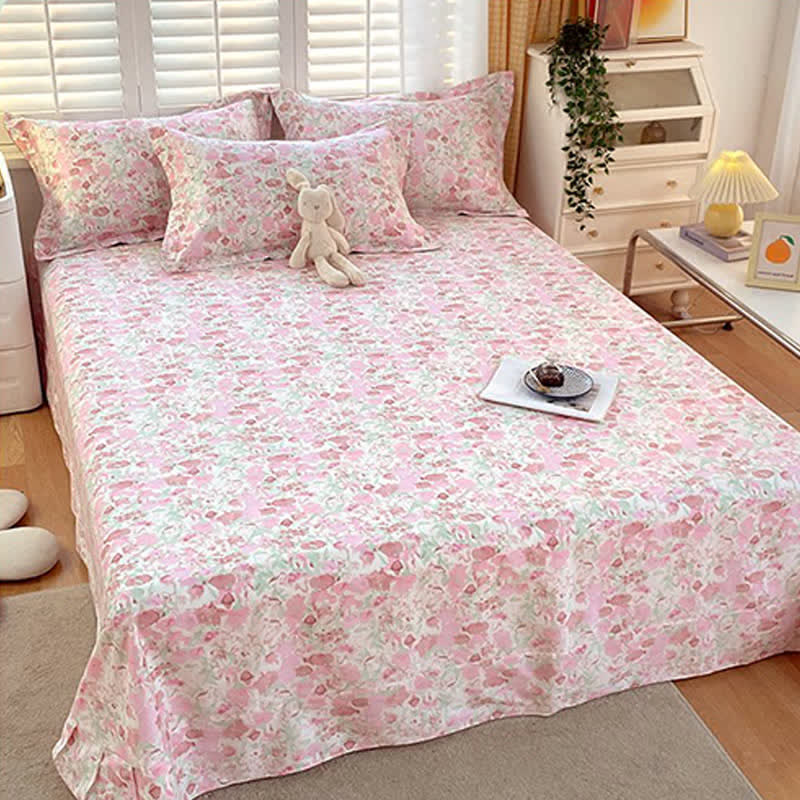 Ownkoti Pink Floral Pure Cotton Bedding Set(4PCS) - image 3