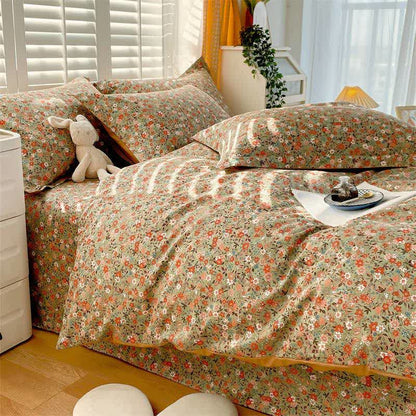 Ownkoti Vintage Floral Leaf Pure Cotton Bedding Set(4PCS) - image 2