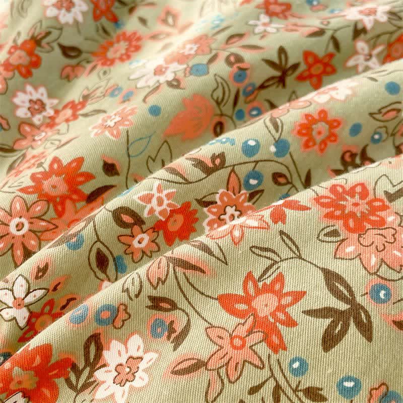 Ownkoti Vintage Floral Leaf Pure Cotton Bedding Set(4PCS) - image 10
