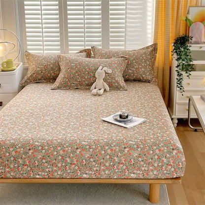 Ownkoti Vintage Floral Leaf Pure Cotton Bedding Set(4PCS) - image 9