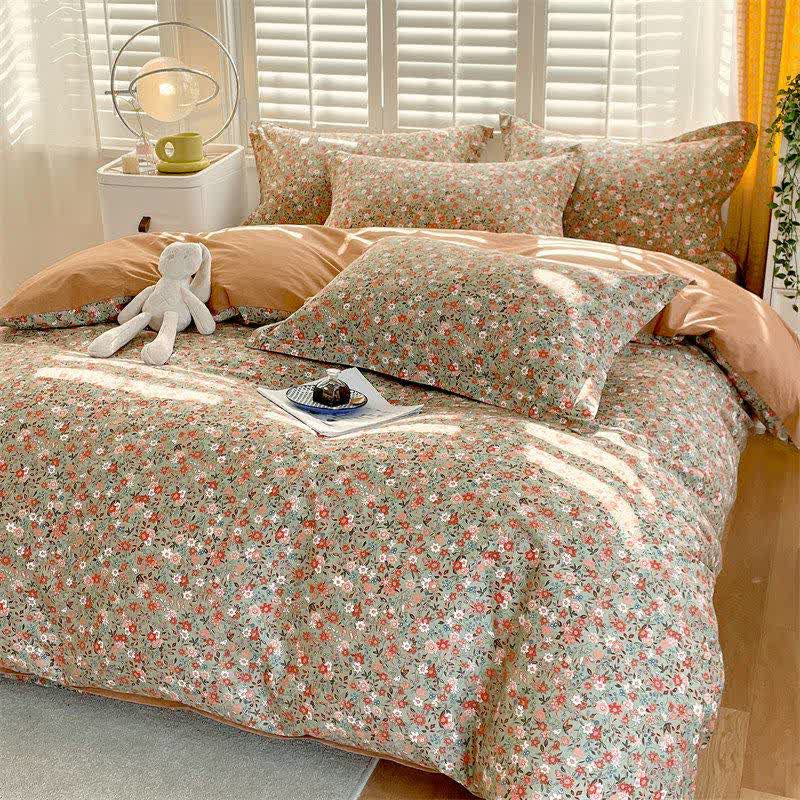Ownkoti Vintage Floral Leaf Pure Cotton Bedding Set(4PCS) - image 7