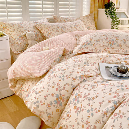 Ownkoti Country Style Floral Pure Cotton Bedding Set(4PCS) - Bedding Set(Fitted Sheet Style) - King - image 0