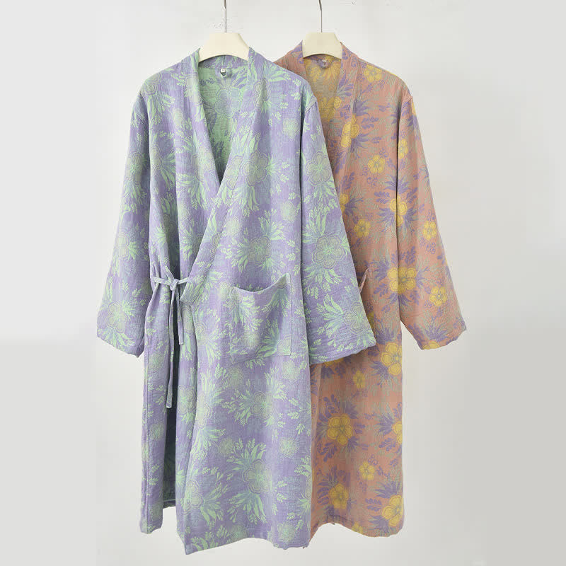 Ownkoti Peach Blossom Cotton Double Gauze Kimono Robe - image 6