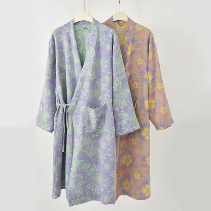 Ownkoti Peach Blossom Cotton Double Gauze Kimono Robe - image 6