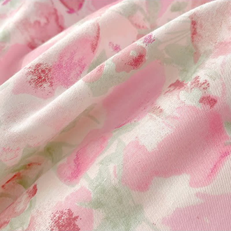Ownkoti Pink Floral Pure Cotton Bedding Set(4PCS) - image 6