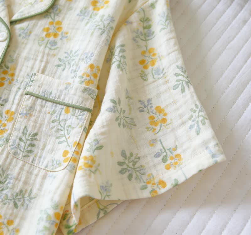 Ownkoti Tulip & Leaf Cotton Gauze Pajama Set - image 4