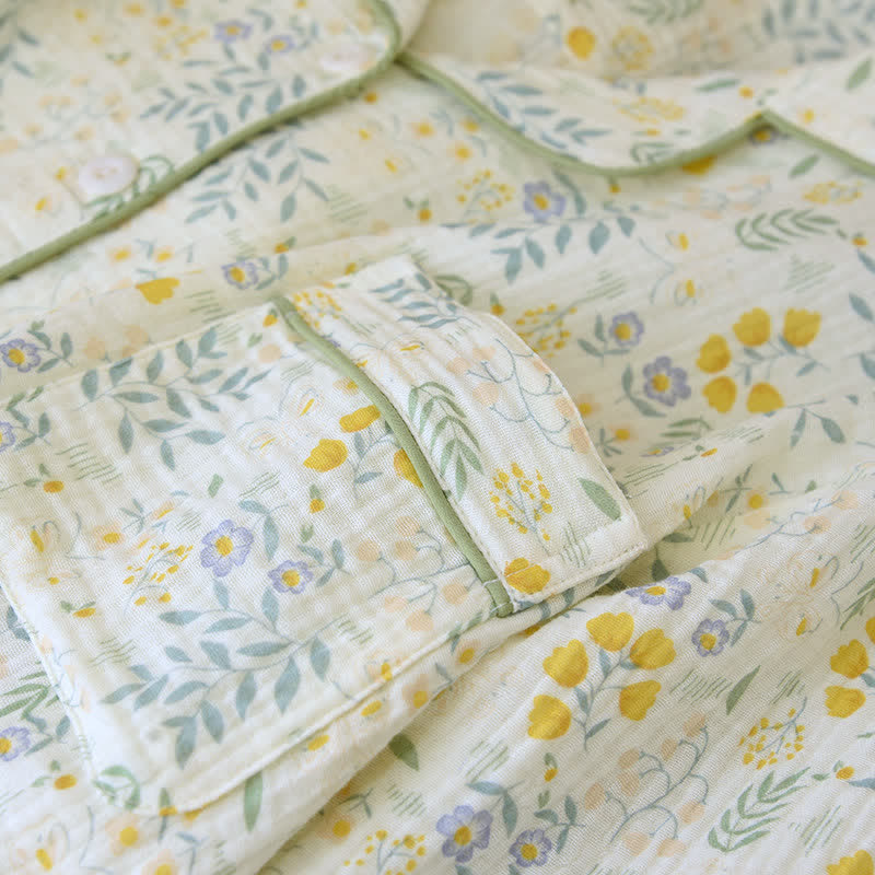 Ownkoti Tulip & Leaf Cotton Gauze Pajama Set - image 5