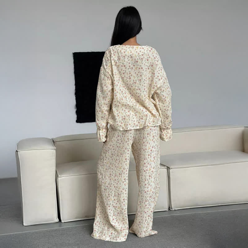 Ownkoti Cotton V-Neck Floral Pajama Set - image 3