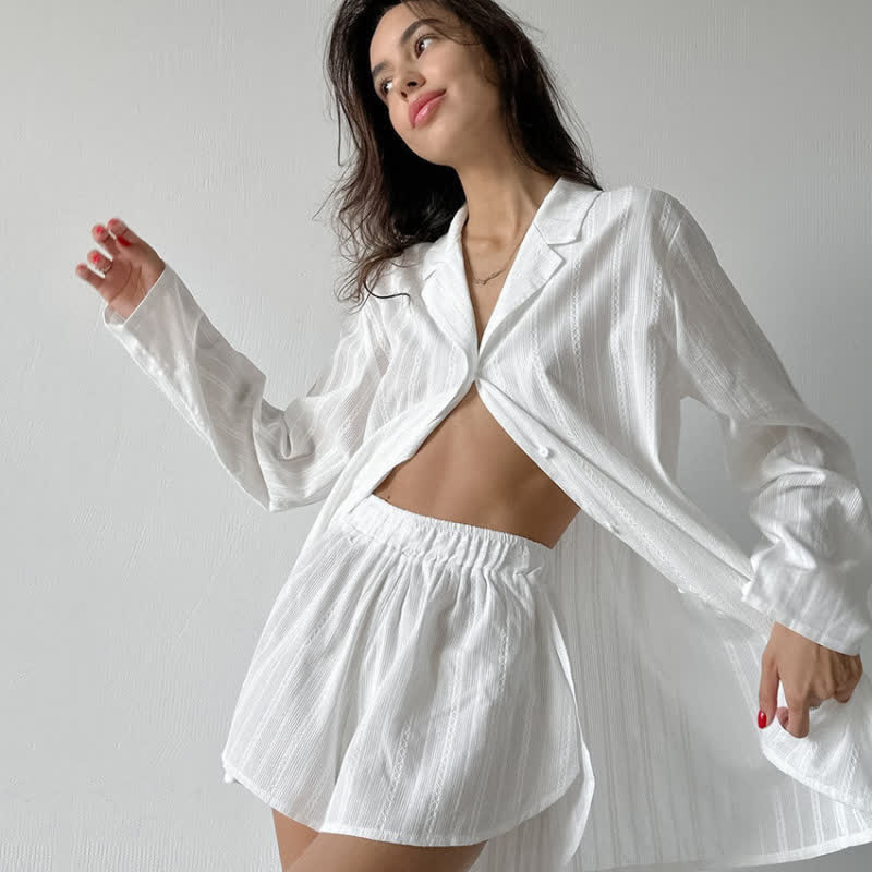 Ownkoti Minimalist Style Striped Pajama Set - image 3