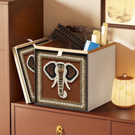 Ownkoti Vintage Floral & Animal Foldable Decorative Storage Bag - Colorful - A - 13'' W X 13'' L X 15'' H - image 0