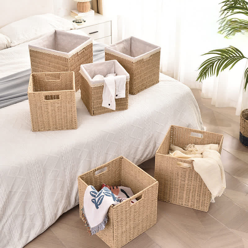 Ownkoti Minimalist Rattan-Style Collapsible Storage Basket - image 2