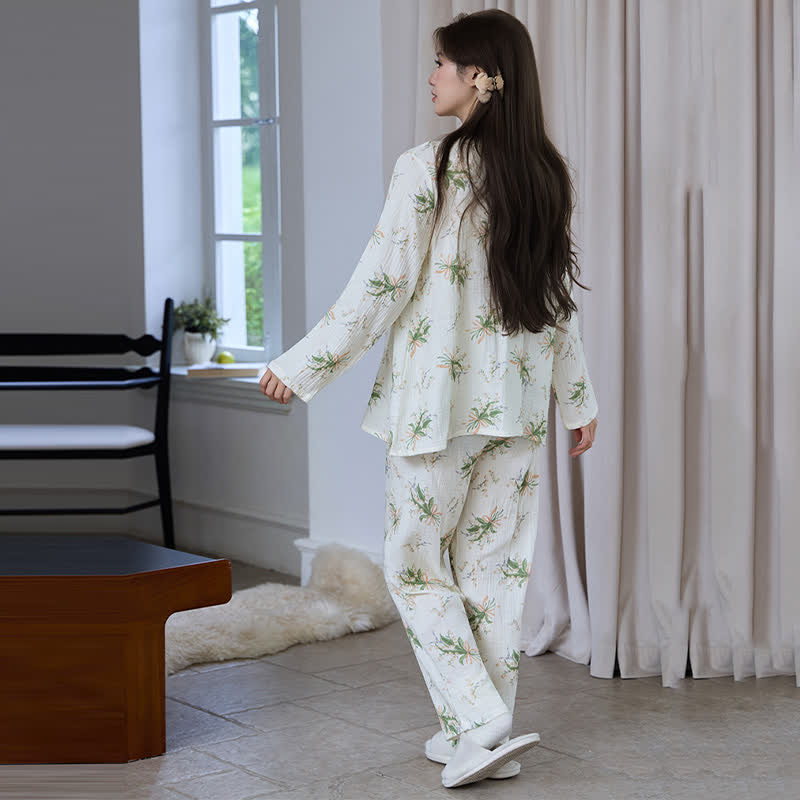 Ownkoti Floral Bouquet Cotton Gauze Pajama Set - image 5