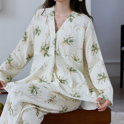 Ownkoti Floral Bouquet Cotton Gauze Pajama Set - image 4