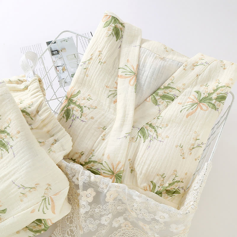 Ownkoti Floral Bouquet Cotton Gauze Pajama Set - image 1