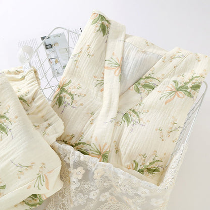 Ownkoti Floral Bouquet Cotton Gauze Pajama Set - image 1