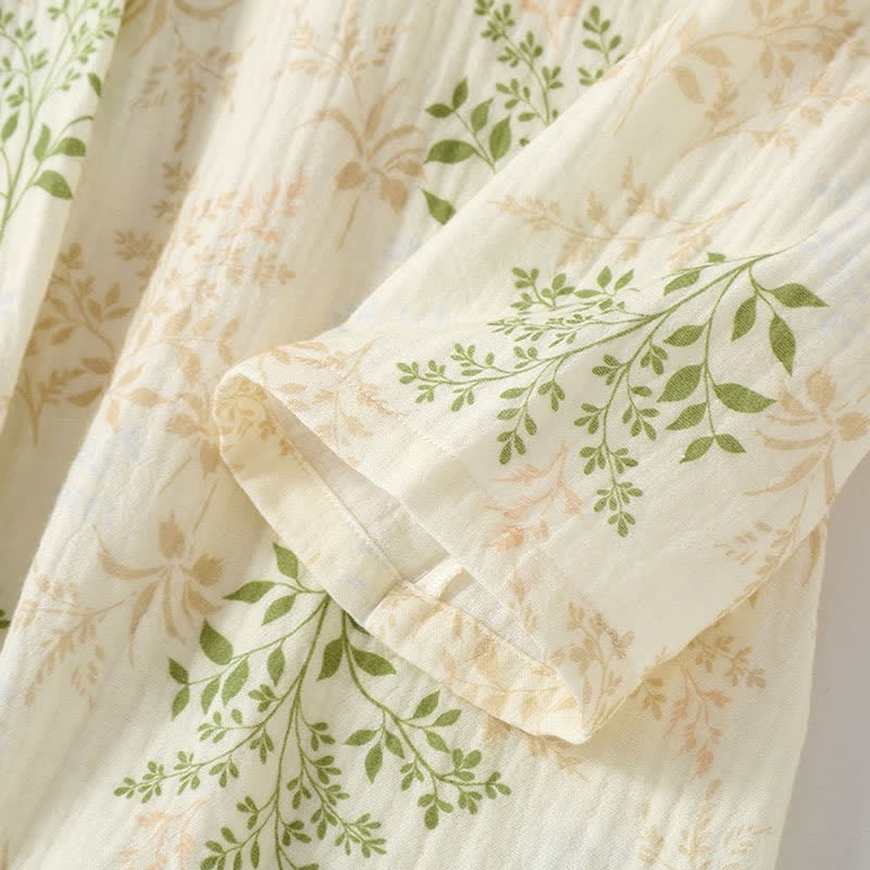 Ownkoti Botanical Leaf Cotton Gauze Pajama Set - image 5