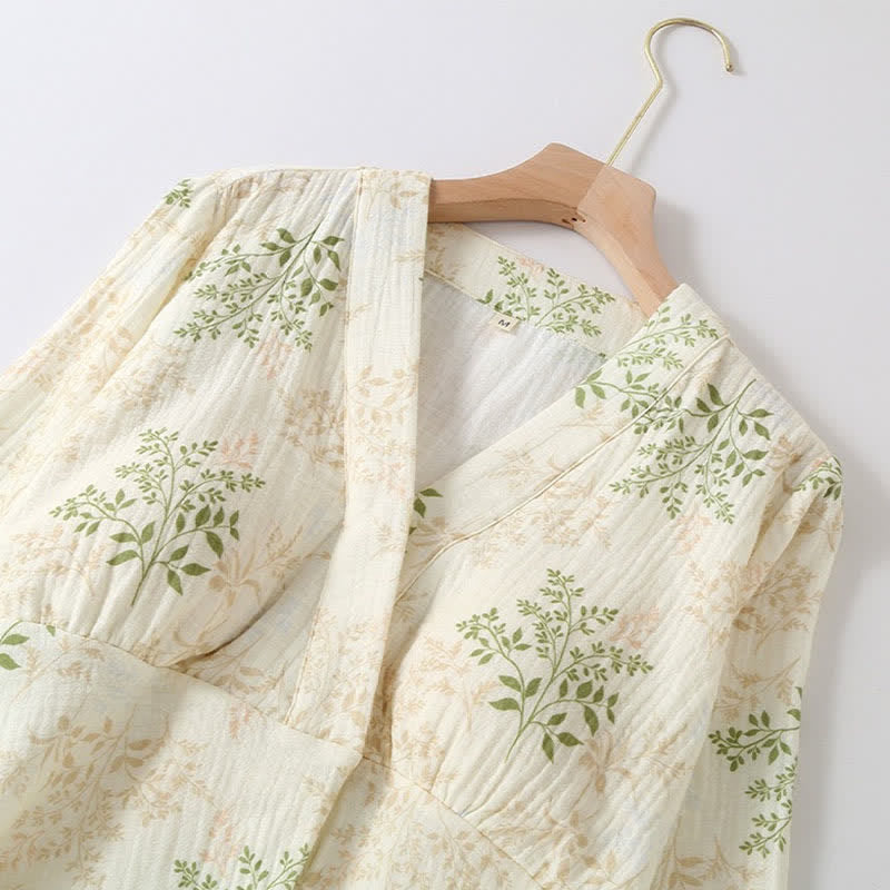 Ownkoti Botanical Leaf Cotton Gauze Pajama Set - image 4