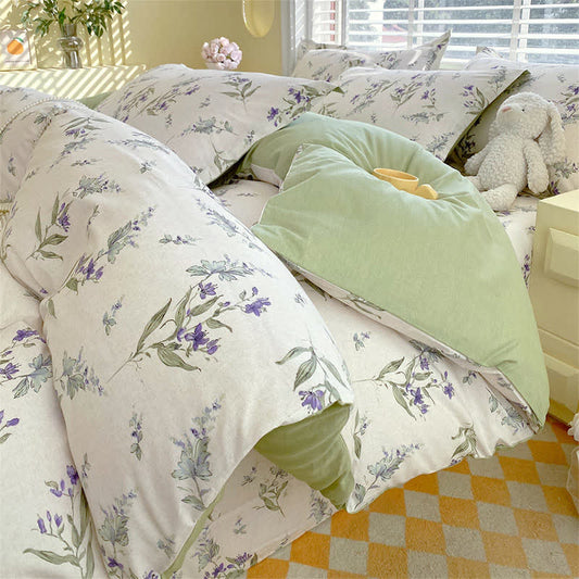 Ownkoti Rustic Floral Pure Cotton Bedding Set(4PCS) - Bedding Set(Fitted Sheet Style) - King - image 0