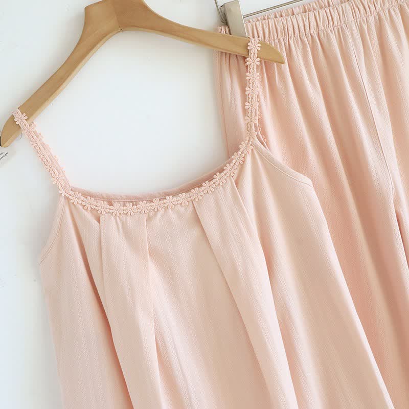 Ownkoti Cotton Jacquard Camisole Pajama Set - image 3