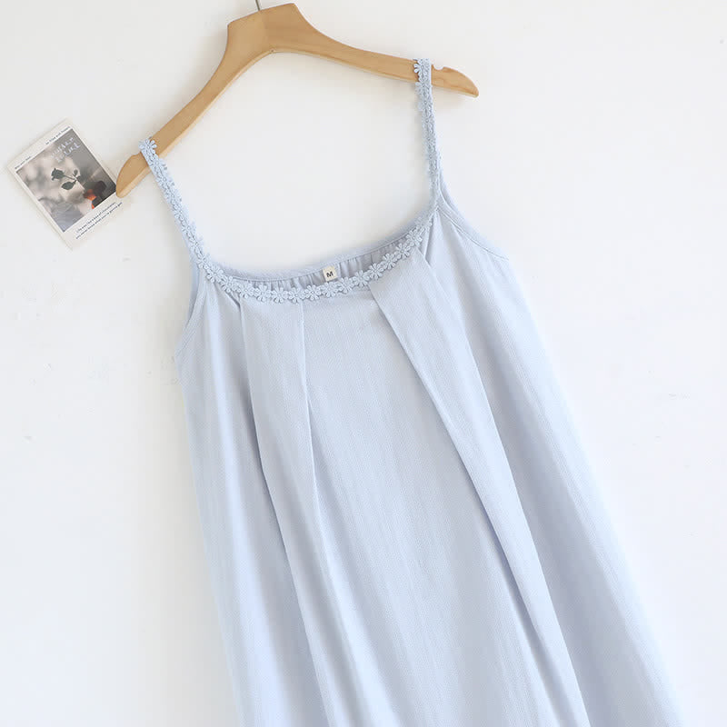 Ownkoti Cotton Jacquard Camisole Nightgown with Floral Detail - image 5