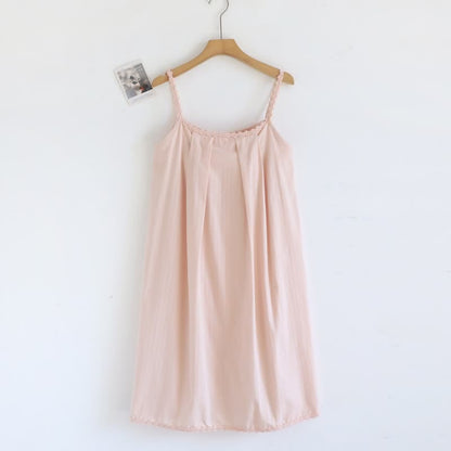 Ownkoti Cotton Jacquard Camisole Nightgown with Floral Detail - Pink - XL - image 1