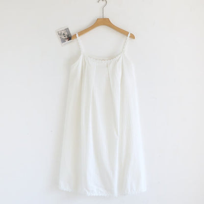 Ownkoti Cotton Jacquard Camisole Nightgown with Floral Detail - White - XL - image 2